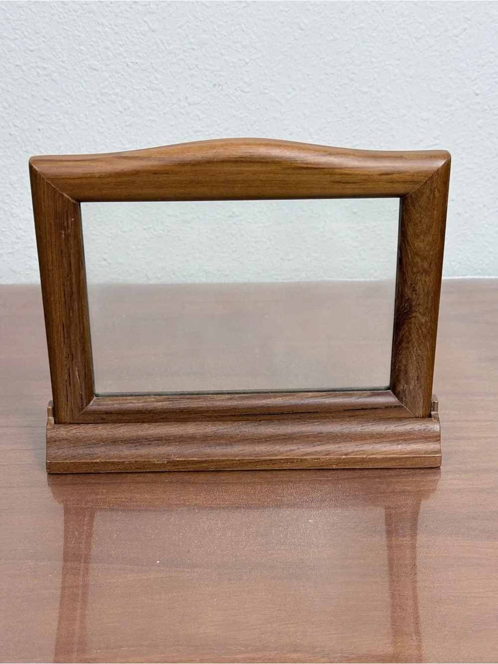 Vintage Teak Double-Sided Wood Freestanding 4x6 Picture Frame